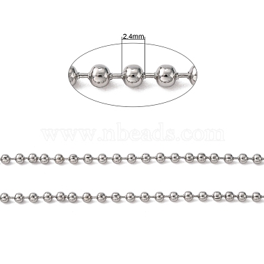 3.28 Feet 304 Stainless Steel Ball Chains(X-CHS-A002B-2.4mm)-2