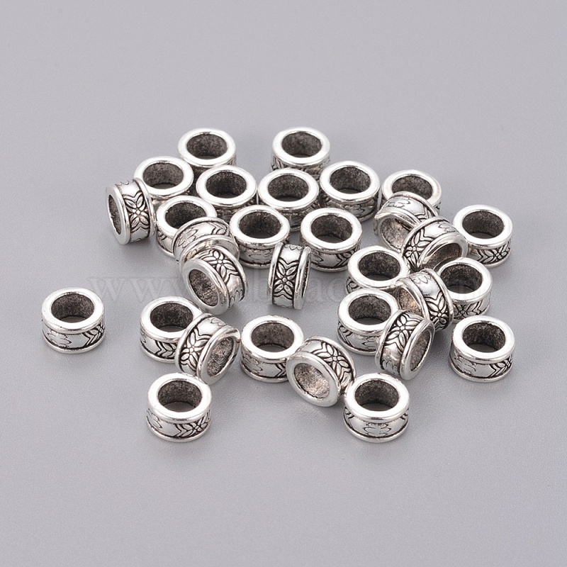 Lead-free Wholesale 20/44Pcs Tibetan Silver  Spacer Beads 10x9x4mm 