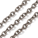Titanium Cable Chains, Unwelded, with Spool, Raw(Unplated), 5x4x1mm(CHS-A021-02A)