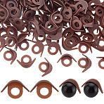 120Pcs PVC Eyelid, for Doll Making, Oval, Saddle Brown, 16x23x4.5mm, Hole: 6mm, 120pcs/set(KY-PH0002-25A)