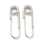 Rack Plating Brass Pendants, Paper Clip, Platinum, 36x10x4mm, Hole: 5.5mm(KK-K351-02P)