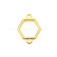 Hollow Frame Alloy Links Connectors, Cadmium Free & Lead Free, Hexagon , Golden, 21x16x1.5mm, Hole: 2mm(FIND-WH0090-78G)