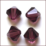 Imitation Austrian Crystal Beads, Grade AAA, K9 Glass, Faceted, Bicone, Dark Orchid, 4x4mm, Hole: 0.7~0.9mm(SWAR-F022-4x4mm-256)