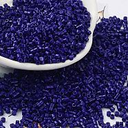 Baking Paint Glass Seed Beads, Cylinder, Midnight Blue, 2x1.5mm, Hole: 1mm, about 50398pcs/pound(SEED-S042-05B-78)