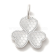 925 Sterling Silver Heart Flower Charms, with Jump Rings, Silver, 11x11.5x1mm, Hole: 3mm(STER-K180-11B-S)