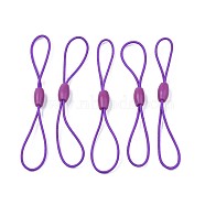 Elastic String, with Silicone Beads Buckle, for Hanging Tags, Cards, Keys, Blue Violet, 65~78x1mm(EW-N006-001E)