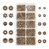 Tibetan Style Alloy Spacer Beads, Mixed Shapes, Antique Bronze, 4~12x2~6.5mm, Hole: 1~3mm, about 50pcs/compartment, 500pcs/box(TIBE-PH0003-01-WH)