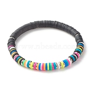 Handmade Polymer Clay Heishi Beads Stretch Bracelet, Surfering Bracelet for Girl Women, Colorful, 1Inner Diameter: 2-1/4 inch(5.6cm)(BJEW-JB07308)