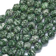 Natural Green Spot Jasper Beads Strands, Bell, with Seed Beads, 11x10mm, Hole: 1.4mm, about 31pcs/strand, 15.35''(39cm)(G-K389-D09-01)