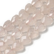 Natural Rose Quartz Beads Strands, Faceted, Heart, 8x8x4.5mm, Hole: 0.9mm, about 51~53pcs/strand, 14.57''~15.04''(37~38.2cm)(G-P544-E08-01)