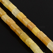 Natural Topaz Jade Stone Bead Strands, Column, Goldenrod, 6x6mm, Hole: 1mm, about 66pcs/strand, 15.7 inch(X-G-R187-09)