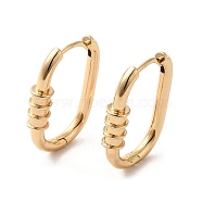 Brass Hoop Earrings, Oval, Light Gold, 24x4.5mm(EJEW-C073-19KCG)