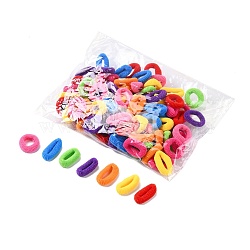 Girls Hair Accessories, Ponytail Holder, Elastic Hair Ties, Mixed Color, 20mm, about 96~100pcs/bag(OHAR-S197-004)