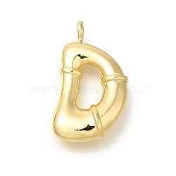 Rack Plating Brass Pendants, Cadmium Free & Lead Free, Letter A~Z Charms, Letter D, 24x13.5x6mm, Hole, 2mm(KK-I722-08G-D)