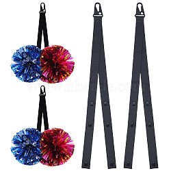 Polyester Pom Pom Holder Straps for Cheerleading Accessories, Black, 495x31.5x8.5mm(AJEW-WH20018-07B)