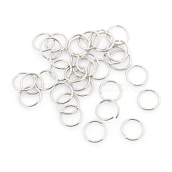 Tarnish Resistant 304 Stainless Steel Open Jump Rings, Stainless Steel Color, 9x0.9mm, Inner Diameter: 7.2mm, about 1800pcs/bag(STAS-J013-9x0.9mm-01)