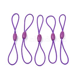 Elastic String, with Silicone Beads Buckle, for Hanging Tags, Cards, Keys, Blue Violet, 65~78x1mm(EW-N006-001E)