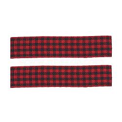 Polyester Grosgrain Ribbons, with Grid Pattern, Dark Red, 3/16 inches(5mm), about 300yards/roll(274.32m/roll)(ORIB-G008-5mm-A020)