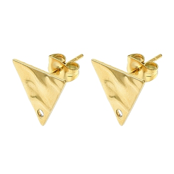 304 Stainless Steel Stud Earring Findings, Triangle, 12x13.5mm, Hole: 1.4mm, Pin: 10.5x0.5mm.