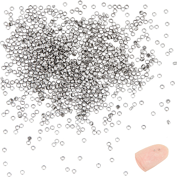 1000Pcs 304 Stainless Steel Spacer Beads, Rondelle, Stainless Steel Color, 1.5x0.8mm, Hole: 0.8mm