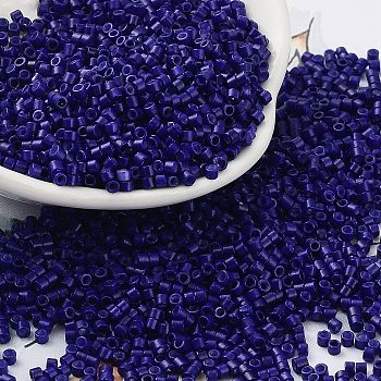 Baking Paint Glass Seed Beads, Cylinder, Midnight Blue, 2x1.5mm, Hole: 1mm, about 50398pcs/pound