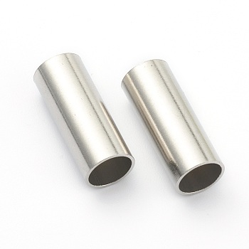 304 Stainless Steel Beads, Tube Beads, Stainless Steel Color, 20x7mm, Hole: 6mm