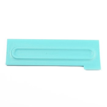 Plastic Baking Edge Dough Scraper and Cutter Pastry Spatulas, for Cake Decoration Baking Tools, Rectangle, Pale Turquoise, 217x75x7mm