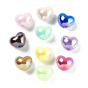 Opaque Acrylic Beads, Heart, Heart, 16x19.5x14.5mm, Hole: 2mm