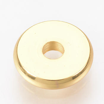 Brass Spacer Beads, Disc, Real 18K Gold Plated, 8x1.5mm, Hole: 2mm