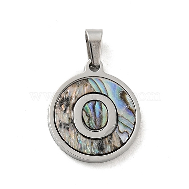 304 Stainless Steel with Paua Shell Pendants(STAS-G268-02O-P)-2