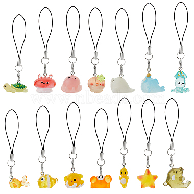14Pcs Resin Mobile Straps(HJEW-DC00072)-1