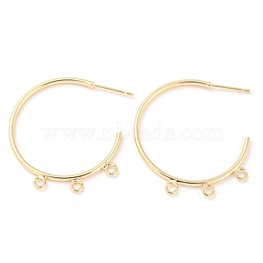 Real 18K Gold Plated Ring Brass Stud Earring Findings