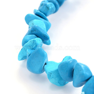 Puces bracelets extensibles en perles synthétiques turquoise(BJEW-JB01826-06)-2