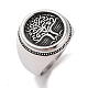 304 Stainless Steel Round with Tree of Life Signet Rings for Men(RJEW-U005-20A-01)-1