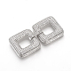 Brass Micro Pave Cubic Zirconia Fold Over Clasps(ZIRC-S058-01P)-1