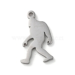 Non-Tarnish 304 Stainless Steel Pendants, Laser Cut, Gorilla, Stainless Steel Color, 14x8x1mm, Hole: 1mm(STAS-P338-03P)