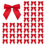 36Pcs Polyester Packaging Ribbon Bowknot, for DIY Gift Wrap Decoration, Wedding Candy Party Decoration, with Iron Wire, Red, 150mm(AJEW-ME0003-02B)