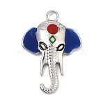 304 Stainless Steel Enamel Pendants, Elephant Charms, Platinum, 28x19.5x3.5mm, Hole: 2.5mm(SA-CBAA487-37P)