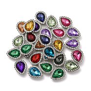 Acrylic Rhinetsone Cabochons, with ABS Plastic, Teardrop, Mixed Color, 19x15x6mm(FIND-C054-02P)