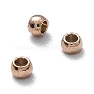 Ion Plating(IP) 202 Stainless Steel Spacers Beads, Round, Rose Gold, 2x1.5mm, Hole: 1mm(STAS-O091-2mm-04RG)