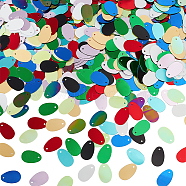 10 Bags 10 Colors Ornament Accessories, PVC Plastic Paillette/Sequins Pendants, Oval, Mixed Color, 19.5x12x0.2mm, Hole: 1.4mm, 120pcs/bag, 1 bag/color(DIY-OC0010-58)