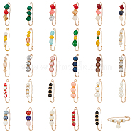 Elite 1 Set Alloy Waistband Kilt Pins, Waist Tightener, with Resin Beads, Mixed Color, 57.5~61x16~32x8~13.5mm, 30pcs/set(AJEW-PH0011-11)
