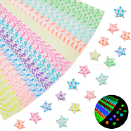 1 Set 10 Colors Luminous Lucky Star Origami Paper, Glow in Dark, Star Paper Strip Folding Paper for Gift, DIY Arts Craft Supplies, Heart, 250x10x0.1mm(DIY-CP0010-83)