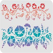 Large Plastic Reusable Drawing Painting Stencils Templates, for Painting on Scrapbook Fabric Tiles Floor Furniture Wood, Rectangle, Flower Pattern, 297x210mm(DIY-WH0202-215)