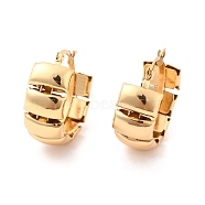Vacuum Plating 304 Stainless Steel Rectangle Tile Hoop Earrings for Women, Golden, 28x31x12mm, Pin: 0.6mm(X-EJEW-F280-19G)