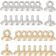 400Pcs 2 Colors Plastic Bead Cap Pendant Bails, for Globe Bubble Cover Pendants, Platinum & Light Gold, 7x8mm, Hole: 2mm, 200Pcs/color(KY-SC0001-97)