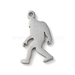 304 Stainless Steel Pendants, Laser Cut, Gorilla, Stainless Steel Color, 14x8x1mm, Hole: 1mm(STAS-P338-03P)