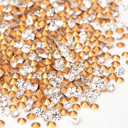 Back Plated AAA Diamond Glass Pointed Rhinestone, Imitation Czech Rhinestone, Crystal, 0.9~1mm, about 1440pcs/bag(RGLA-SS0-001AAA)