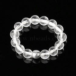 4MM Round Natural Quartz Crystal Beaded Stretch Rings, European and American Style(VM0712-15)