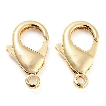 Brass Lobster Claw Clasps, for Jewelry Making, Real 18K Gold Plated, 23x14x5mm, Hole: 2.5mm